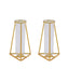 2-Pack Mini Wedding Centerpieces Gold Metal Frame Triangular Geometric Design - Test Tube Bud Vases 6"