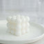 2-Pack Decorative Paraffin Wax Candles Bubble Cube Design White - Unscented Long Burning Pillar Candle Set 2"