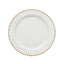 10-Pack Plastic 10" Round Dinner Plates in White with Gold Beaded Rim - Disposable Party Plates for Banquets & Festive Occasions