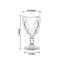 6-Pack Wine Glasses Clear Embossed Crystal Cut Design Stemmed - Goblets for Parties & Events 12oz 7"