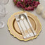 10-Pack Plastic 10" Round Dinner Plates in Gold with Gold Scalloped Rim - Disposable Party Plates
