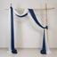 Navy Blue Sheer Backdrop Drape â€“ 5ftx32ft Wedding Arch & Ceiling Decor Panel, Wrinkle Free with Soft Shimmer