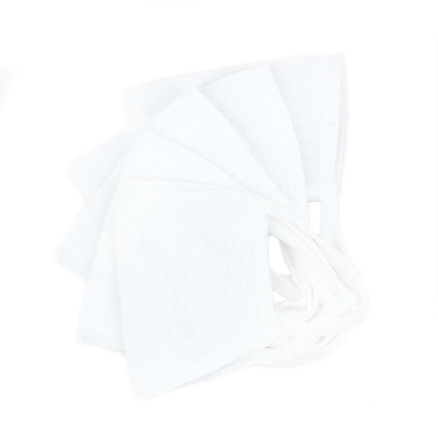 30 Pack 3 Ply White Cotton Face Mask, Reusable Fabric Masks With Soft Ear Loops