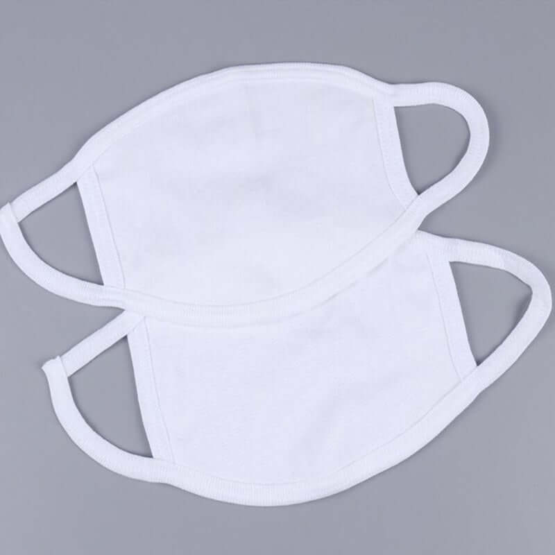 30 Pack 3 Ply White Cotton Face Mask, Reusable Fabric Masks With Soft Ear Loops