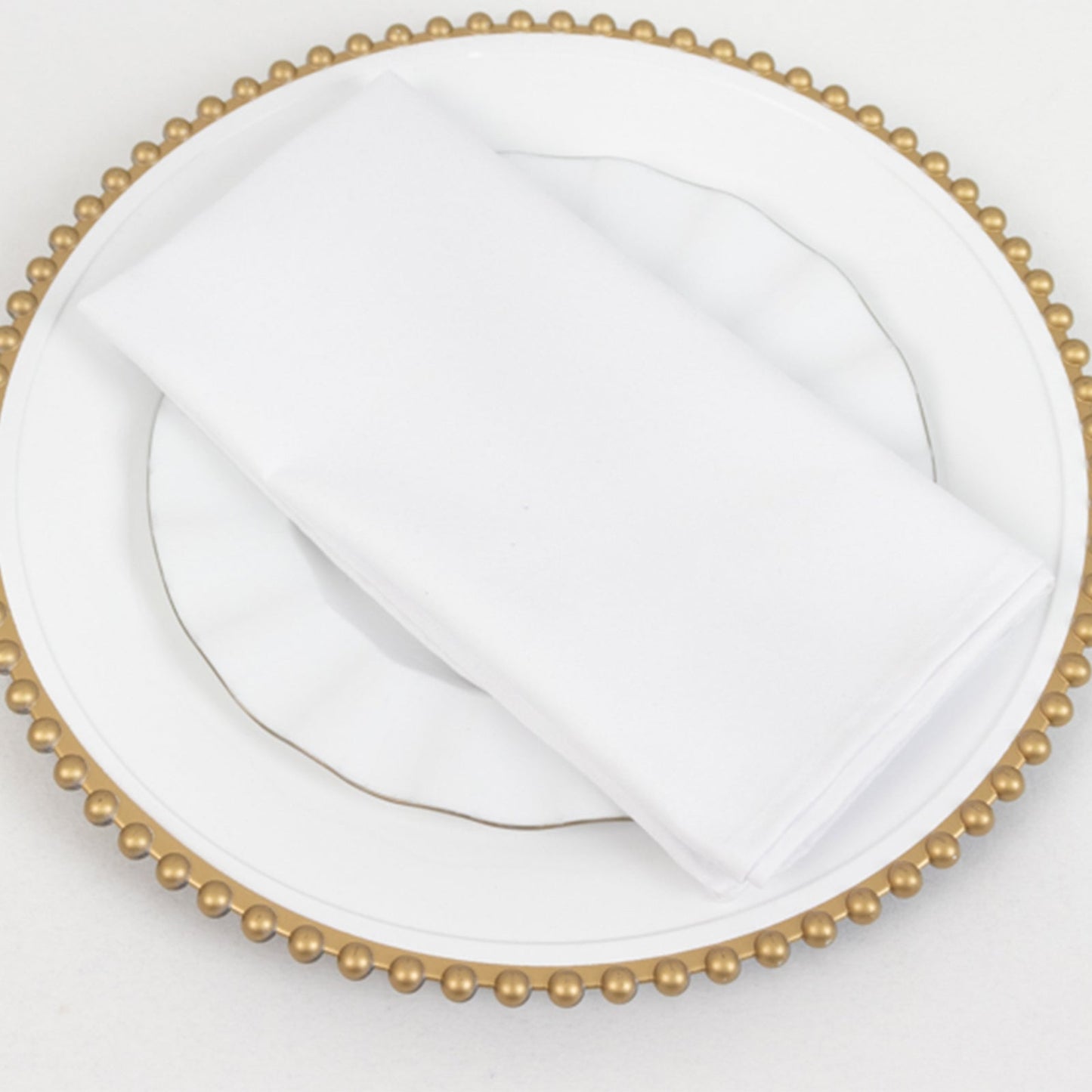 5 Pack Cotton Blend 20"x20" Napkins White - Wrinkle-Resistant & Washable Dinner Napkins for Everyday Use