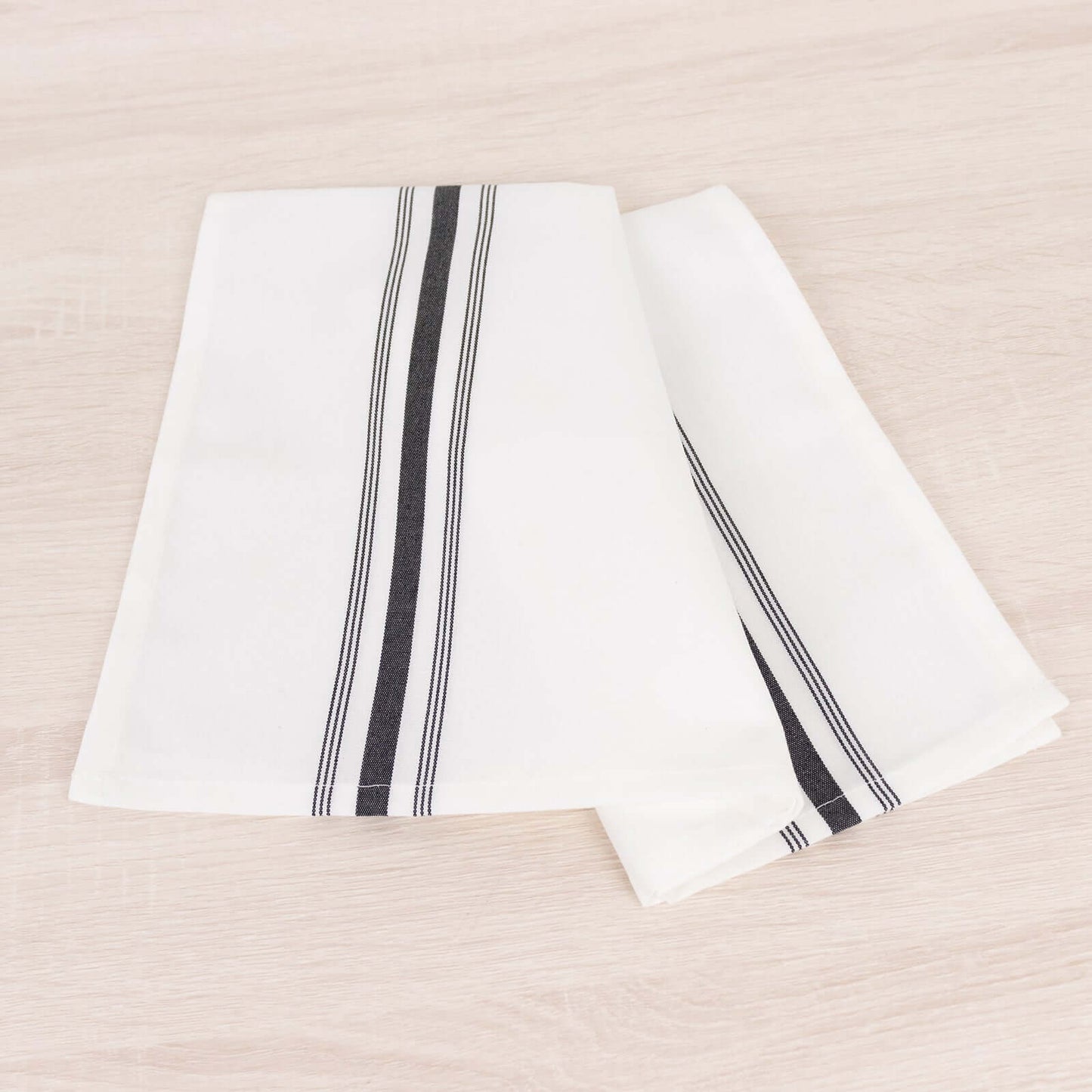 10 Pack Premium Spun Polyester 18"x22" Napkins White/Black Bistro Style - Highly Absorbent Cotton-Like Feel Cloth Napkins for Everyday Dining or Celebrations