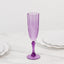 6-Pack Plastic Wedding Toast Flutes Purple Transparent Crystal Cut Style - Reusable Champagne Glasses 8oz