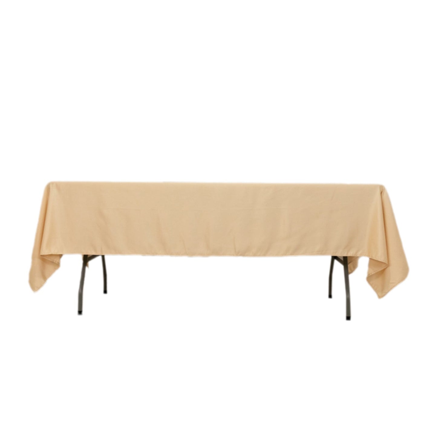 Lamour Satin 60"x102" Rectangle Tablecloth Beige - Durable & Silky Soft Feel Table Cover