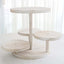 4-Tier Wooden Cake Stand Whitewash with Round Tiered Trays - Rustic Cupcake Tower Dessert Display 14" Tall