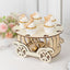 Wooden Wedding Cake Stand Carriage Shape Natural with Laser Cut Design - Round Cupcake Holder Display Plate 12"