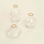 Set of 3 Clear Glass Bud Vases with Metallic Gold Rim - Modern Flower Table Centerpieces Assorted Sizes
