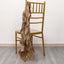 5 Pack Chiffon Satin Chair Sashes Taupe - Easy to Install Ruffled Curly Willow