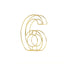 8" Tall Gold Freestanding 3D Decorative Metal Wire Numbers, Wedding Table Numbers -6