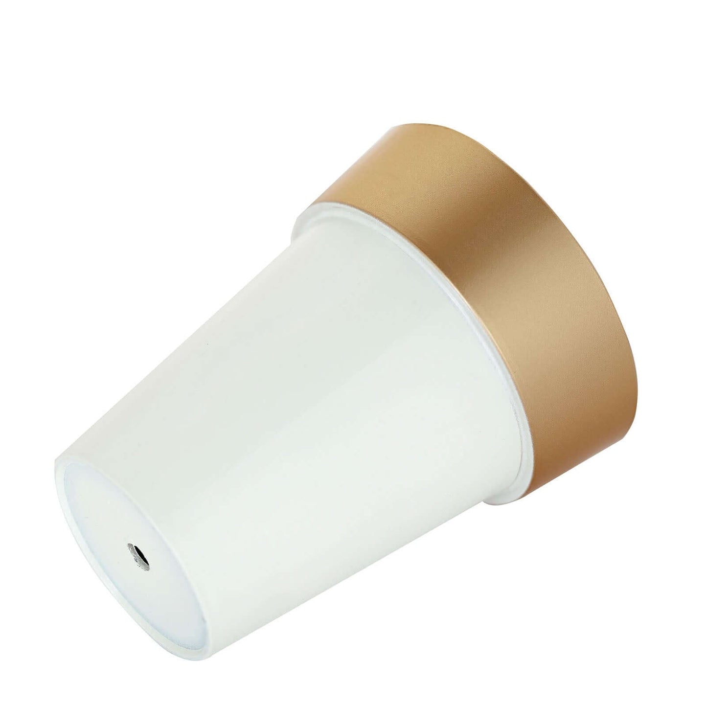 2-Pack Flower Plant Pots Medium Design White with Gold Rim - Plastic Indoor Decorative Planters 6"