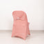 Stretch Spandex Chair Cover Dusty Rose for Folding Chairs - Secure Fit Slipcover with Silver Rhinestone Buckled Sash Band