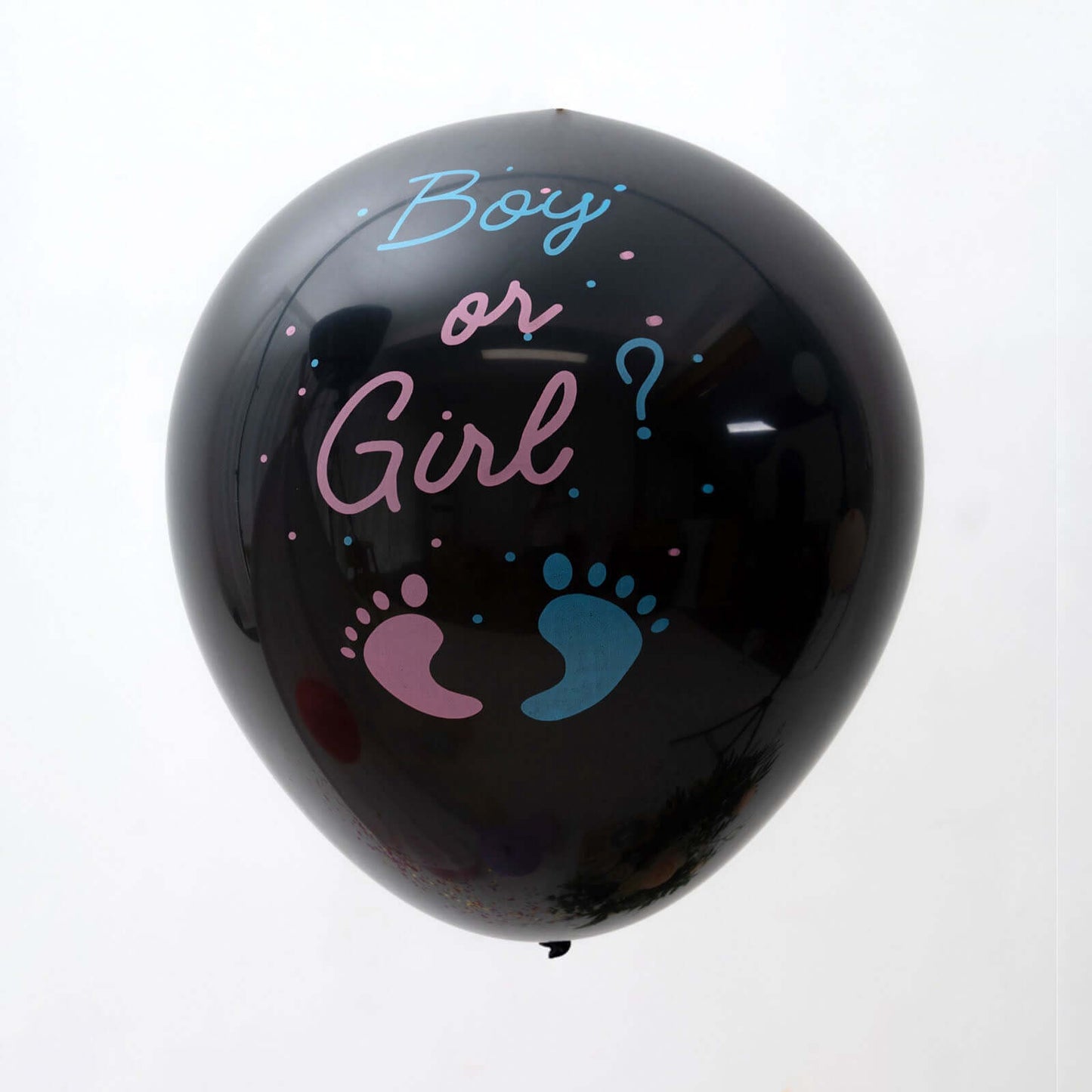 24" Gender Reveal Blue Confetti Filled Boy Or Girl Print Latex Balloon