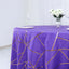 Polyester 120" Round Tablecloth Purple with Gold Foil Geometric Pattern Wrinkle-Resistant Seamless Table Cover