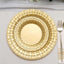 10 Pack 7" Gold Basketweave Rim Plastic Salad Dessert Plates, Round Disposable Appetizer Plates