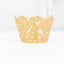 25-Pack Paper Cupcake Liners Butterfly Lace Pattern Design Gold - Round Muffin Wrapper Cups 3"