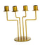 2-Pack Geometric Taper Candelabra 4 Arm Design Gold Metal Decorative Centerpiece - Perfect for Events 8"