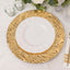 6-Pack Acrylic Round Charger Plates 13" in Metallic Gold with Rock Cut Design, Durable Plastic Dinner Charger Tableware