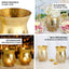 2-Pack Glass Hurricane Vases Bell Shaped Crackle Gold Curvy Design - Decorative Candle Holder Centerpieces 6"