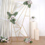 7ft Tall Gold Metal Rectangular Geometric Flower Frame Prop Stand, Wedding Backdrop Floor Stand With Cloudy Film Insert