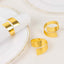 4 Pack Shiny Gold Metal Swirl Wrap Cuff Band Napkin Rings, Decorative Scroll Serviette Buckle Napkin Holders