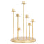 Cluster Candelabra Taper Candle Holder 7-Arm Gold Metal Wedding Centerpiece - Table Decor 15"