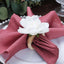 4 Pack White Silk Jasmine Flower Napkin Rings with Wooden Holder, Rustic Boho Serviette Buckles with Artificial Flowers