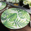 4-Pack Table Placemats Tropical Leaf Design Green Cotton Round - Woven Indoor/Outdoor Dining Mats 15"
