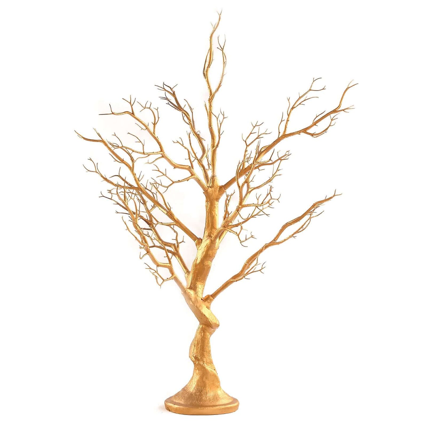 Manzanita Tree Centerpiece Metallic Gold with 8 Acrylic Bead Chains - Easy Assembly Decorative Artificial Tree for Modern Weddings Parties & Event Displays 34"