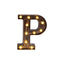 LED Marquee Letter "P" Industrial Style Antique Black - Light-Up Alphabet Sign for Weddings & Displays 9"