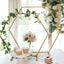 Hexagon Wedding Arch Table Centerpiece Metal Gold - Self-Standing Geometric Flower Balloon Stand 24"