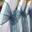 5 Pack Organza Chair Sashes Serenity Blue - Reusable Sheer Chair Bows 6"x108"