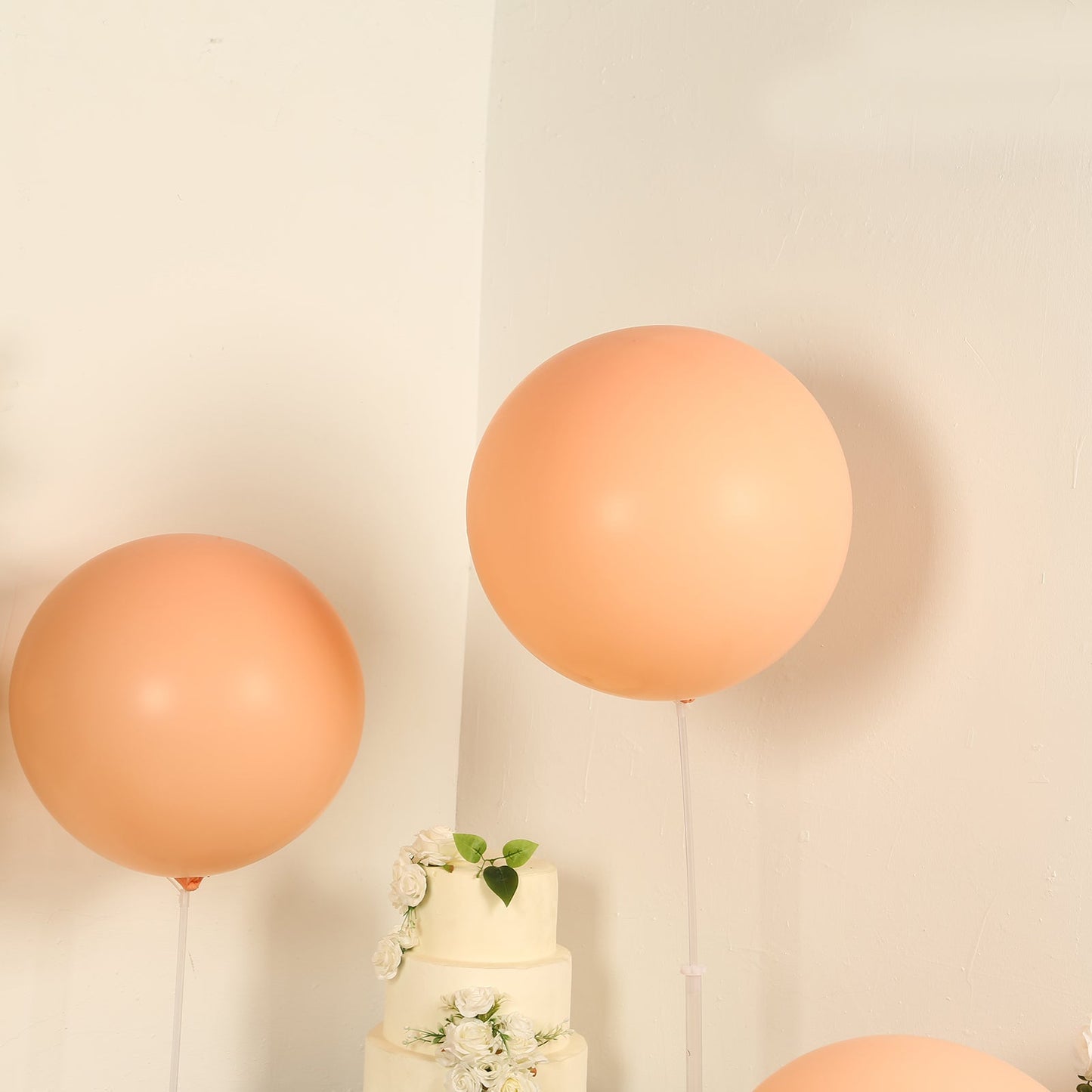 5 Pack Large Matte Pastel Blush Biodegradable Balloons, 36" Round Eco-friendly Thickened Latex Party Balloons