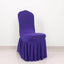 Spandex Chair Cover with Ruffle Pleated Skirt for Banquet Chairs Purple - 1-Piece Stretch Fitted Slipcover