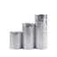 Set of 3 LED Flameless Pillar Candles Remote Operated Metallic Silver - Battery Powered 4", 6", 8"