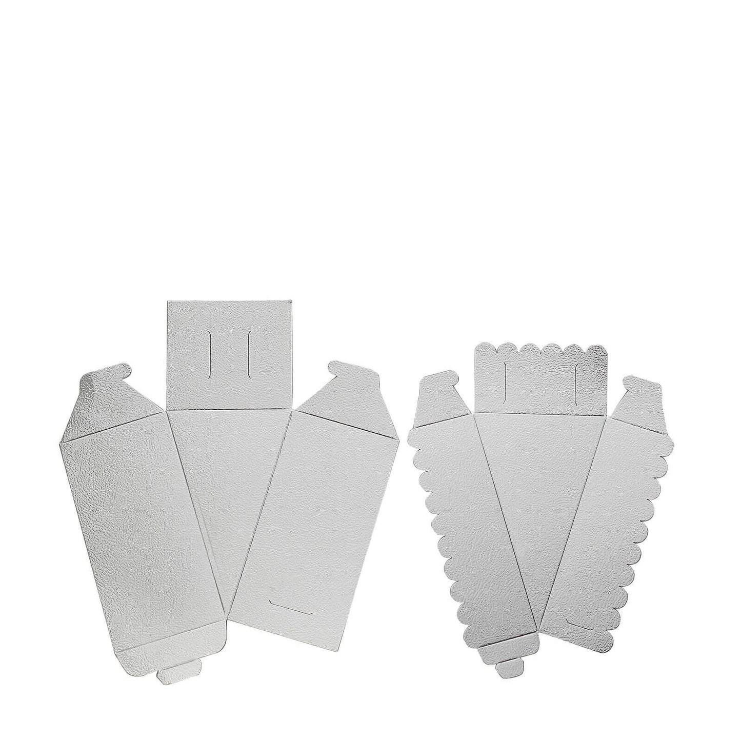 10-Pack Cardstock Triangle Cake Slice Boxes Metallic Silver with Scalloped Top - Decorative Takeaway Dessert Containers for Pie Snacks & Party Favors 5"x3"