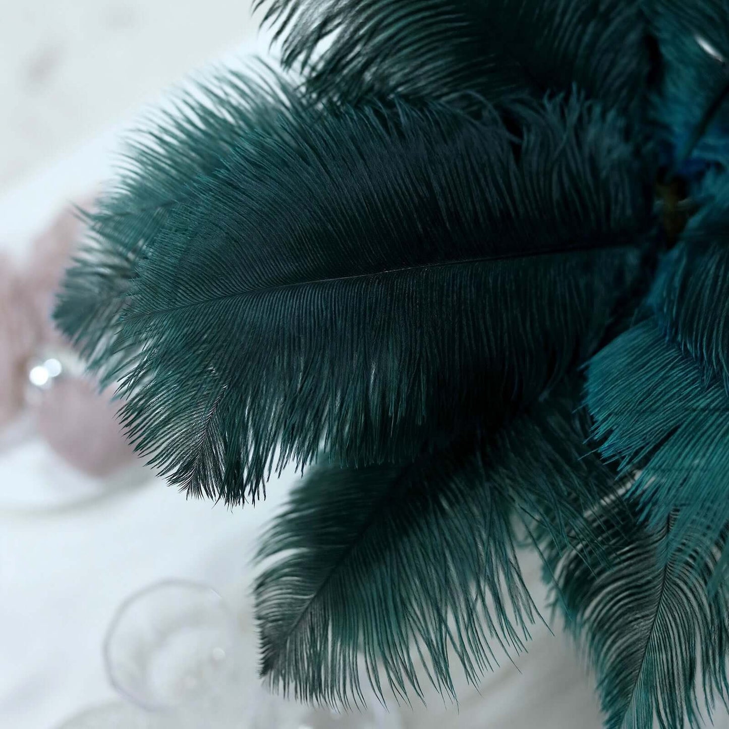 12 Pack 13"-15" Peacock Teal Natural Plume Real Ostrich Feathers, DIY Centerpiece Fillers