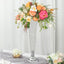 2-Pack Crystal Beaded Trumpet Vase Silver - Exquisite Floral Display Centerpiece Stand Set for Banquets & Receptions 28" Tall