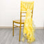 Chiffon Chair Sash with Curly Design Yellow - Stylish Chair Decorations