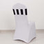 5 Pack Spandex Chair Sashes Black/White Vertical Stripes - Easy to Use & Wrinkle-Free Stretch Chair Bands for Stunning Tablescapes 5"x14"