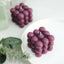 2-Pack Decorative Paraffin Wax Candles Bubble Cube Design Burgundy - Unscented Long Burning Pillar Candle Set 2"