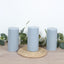 6-Pack Unscented Dripless Pillar Candles â€“ 3"x6" Dusty Blue Paraffin Wax with Smokeless Cotton Wicks, Clean & Long-Lasting 60-Hour Burn