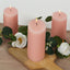 12-Pack 3"x6" Unscented Dripless Pillar Candles â€“ Blush Long-Burning Paraffin Wax with Cotton Wicks