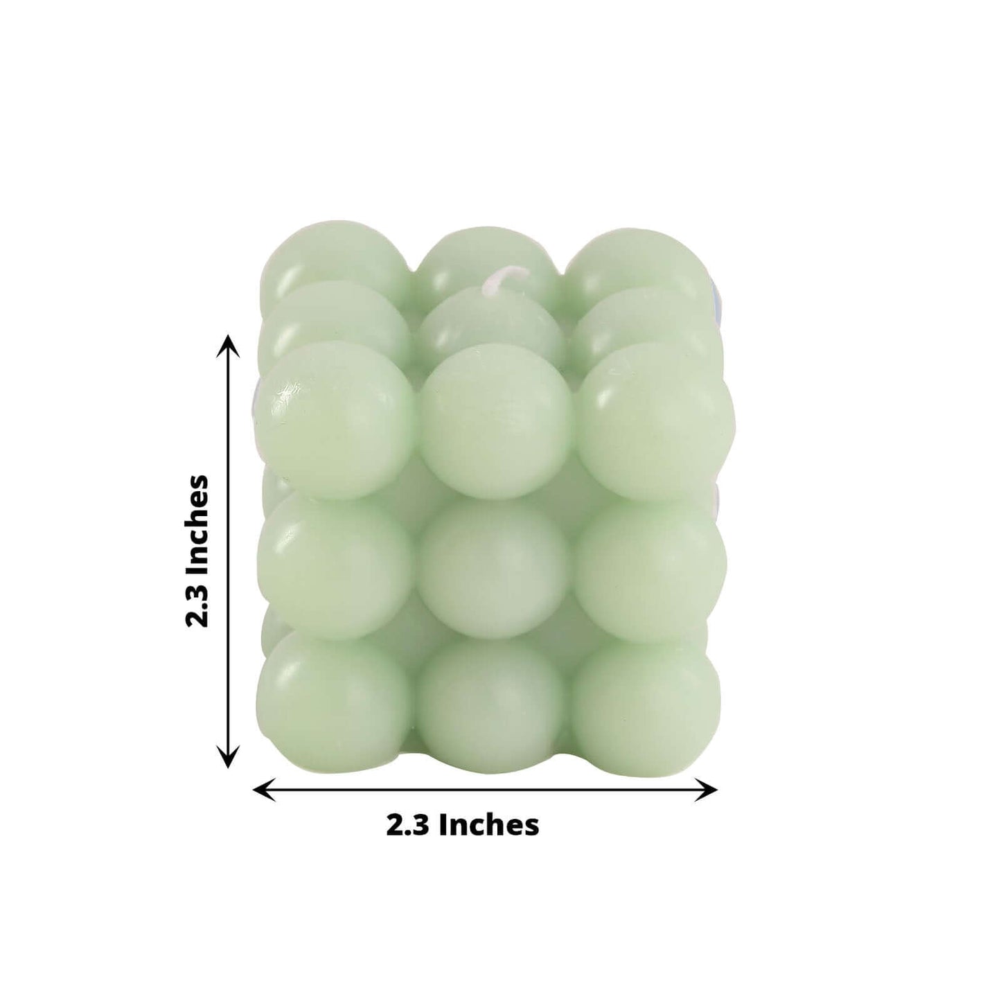 2-Pack Decorative Paraffin Wax Candles Bubble Cube Design Sage Green - Unscented Long Burning Pillar Candle Set 2"