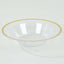 20-Pack Plastic Dessert Serving Bowls Clear Round Design with Gold Rim - Disposable Salad Soup Bowls 12oz