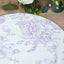 6 Pack Round Floral Acrylic Charger Plates in French Toile Pattern, 13" Matte Lavender and White Dinner Charger Event Tabletop Decor