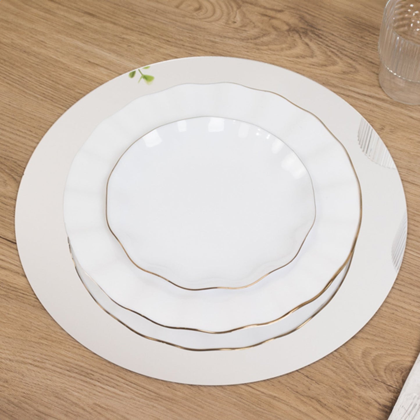 10-Pack Candle Plate Table Setting Circle Acrylic Mirror Tray Silver Round - Event Centerpiece Decor 12"